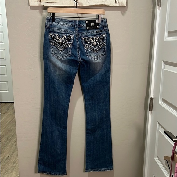Miss Me Jeans Boot Cut Vintage Y2K Bling Western Rhinestones Blue Denim - Picture 1 of 16